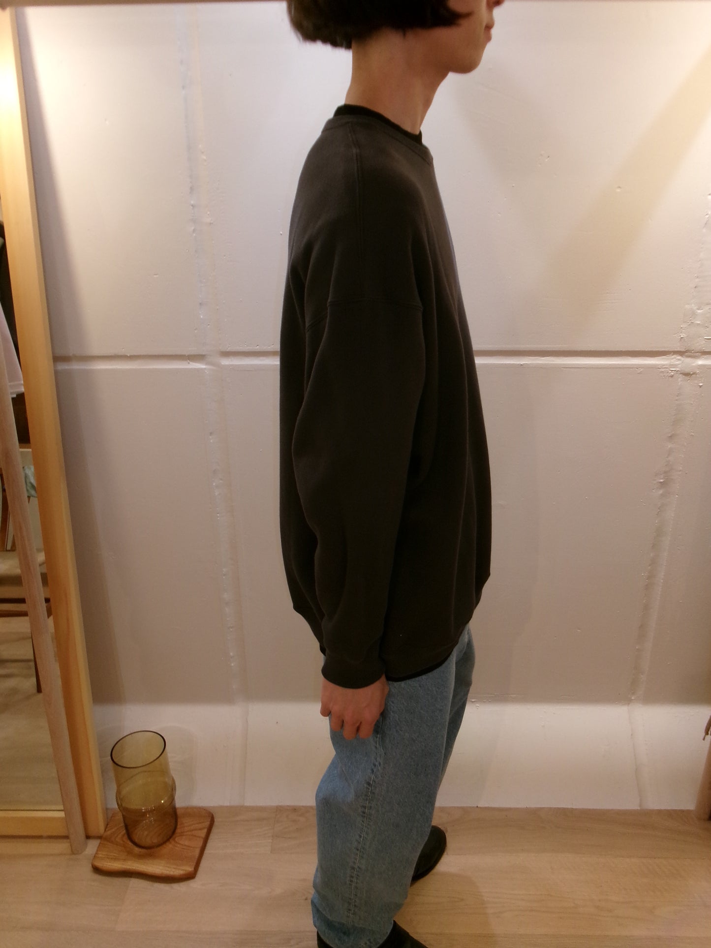 FUJI crew neck sweat (CHARCOAL GRAY)