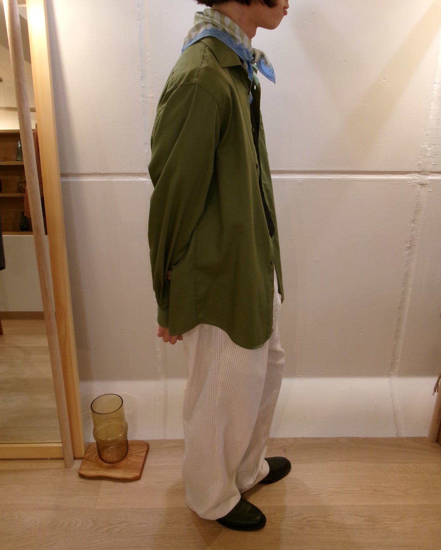 Green cotton shirt