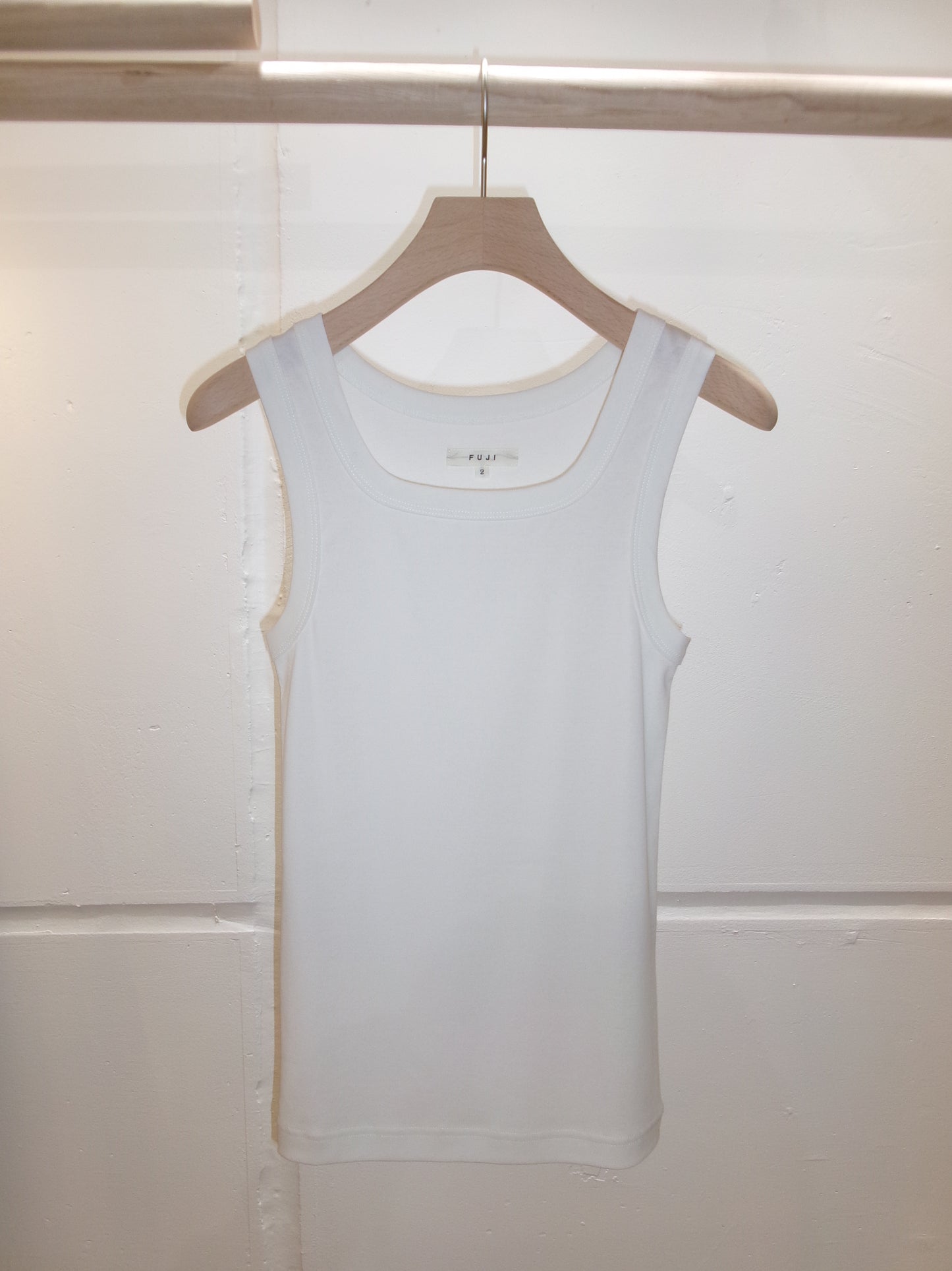FUJI COTTON SQUARE TANK TOP(off white)