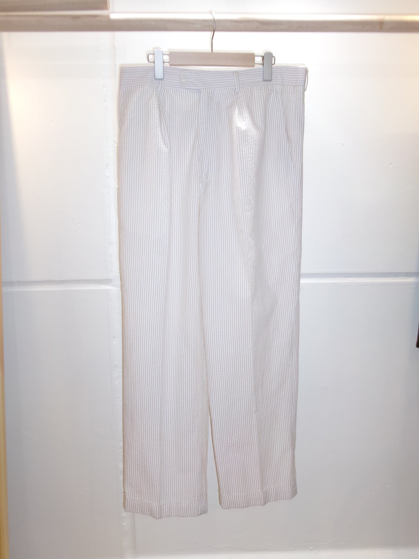 Beige striped slacks