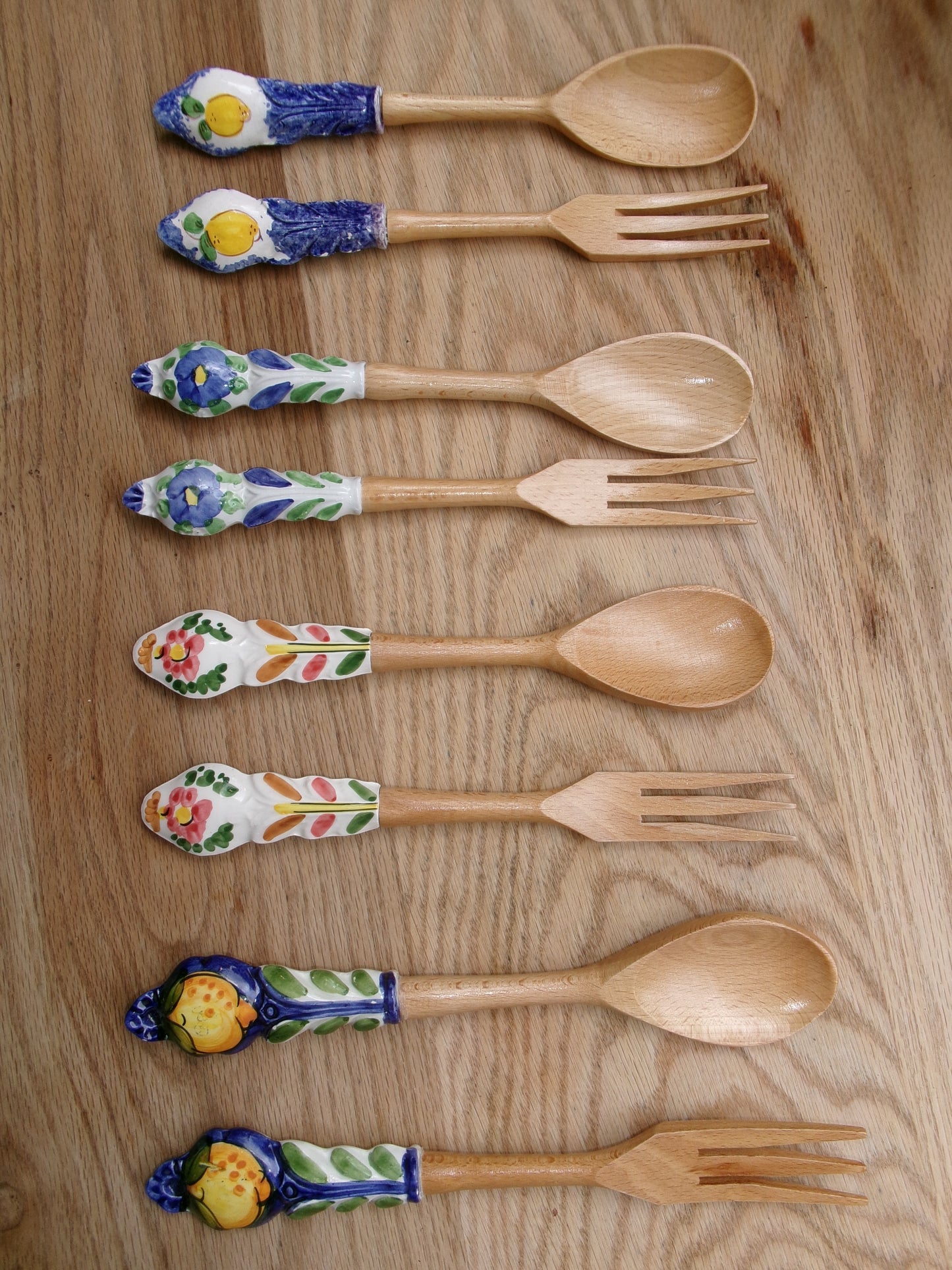 flower wood cutlery (lemon)