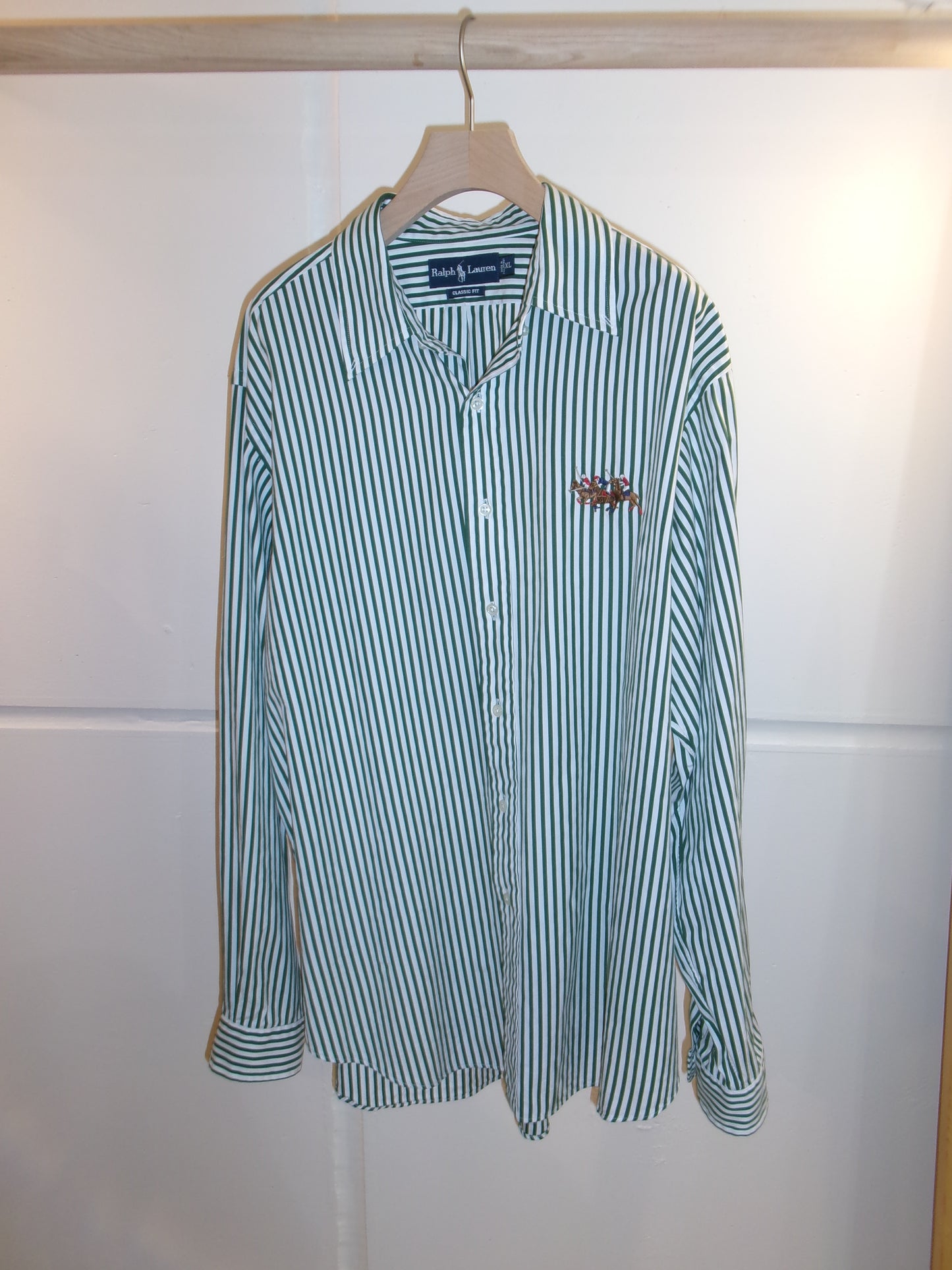 Ralph Lauren green white shirt