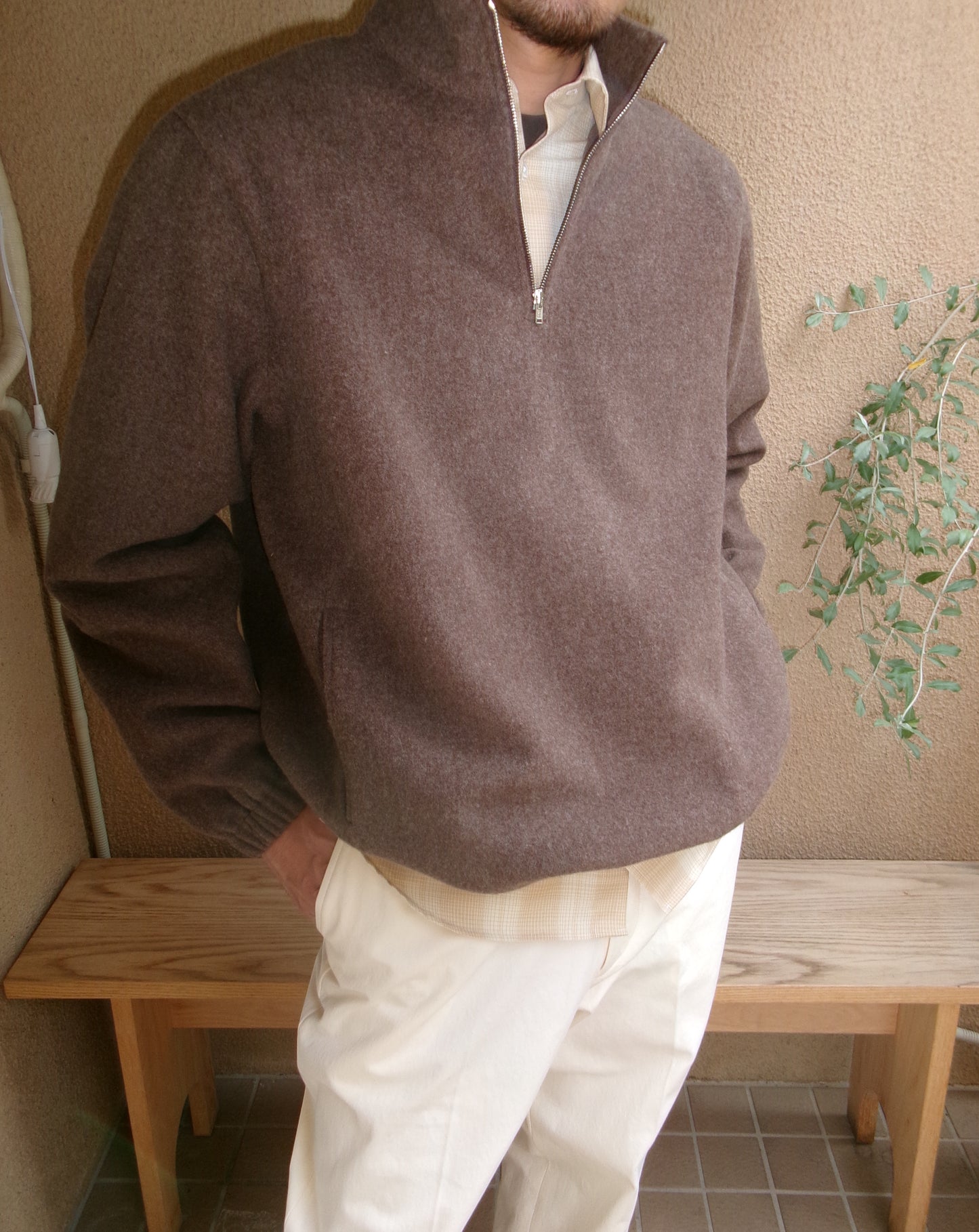 FUJI BRUSHED WOOL PULLOVER(BROWN)