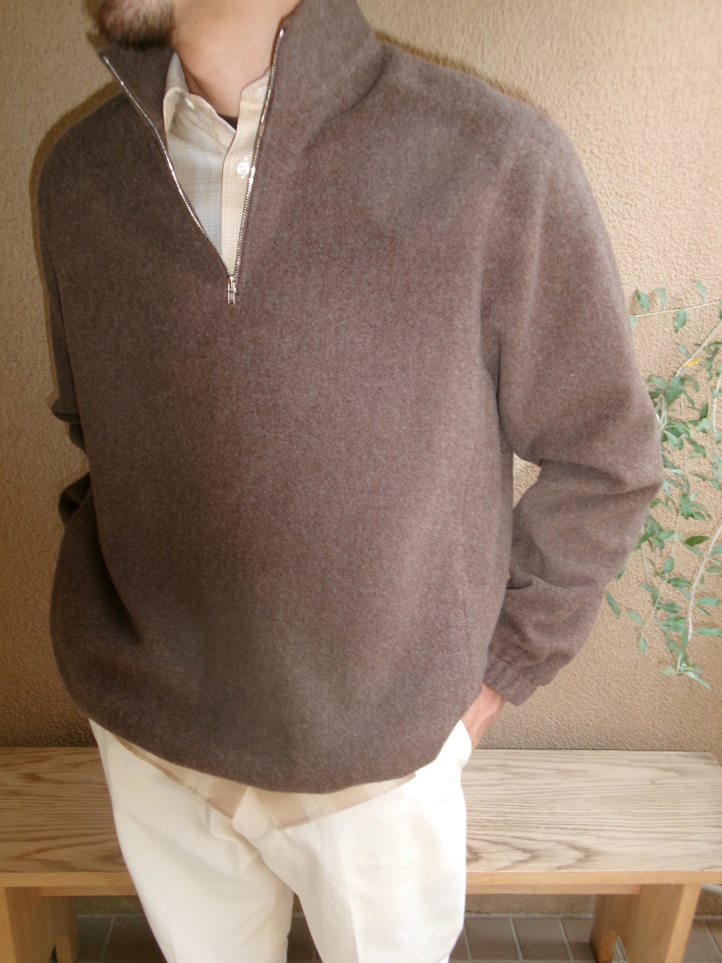 FUJI BRUSHED WOOL PULLOVER(BROWN)