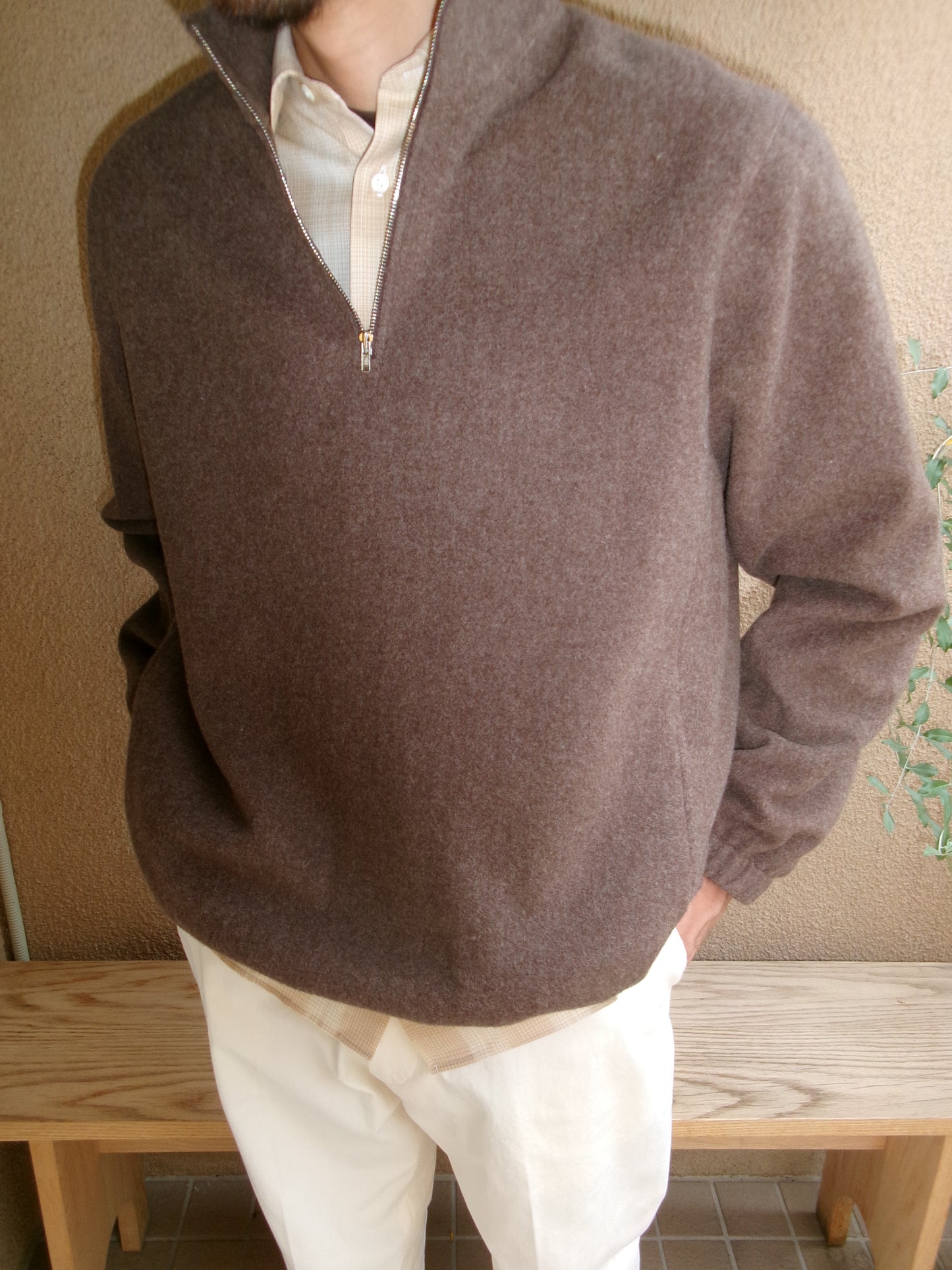 FUJI BRUSHED WOOL PULLOVER(BROWN)