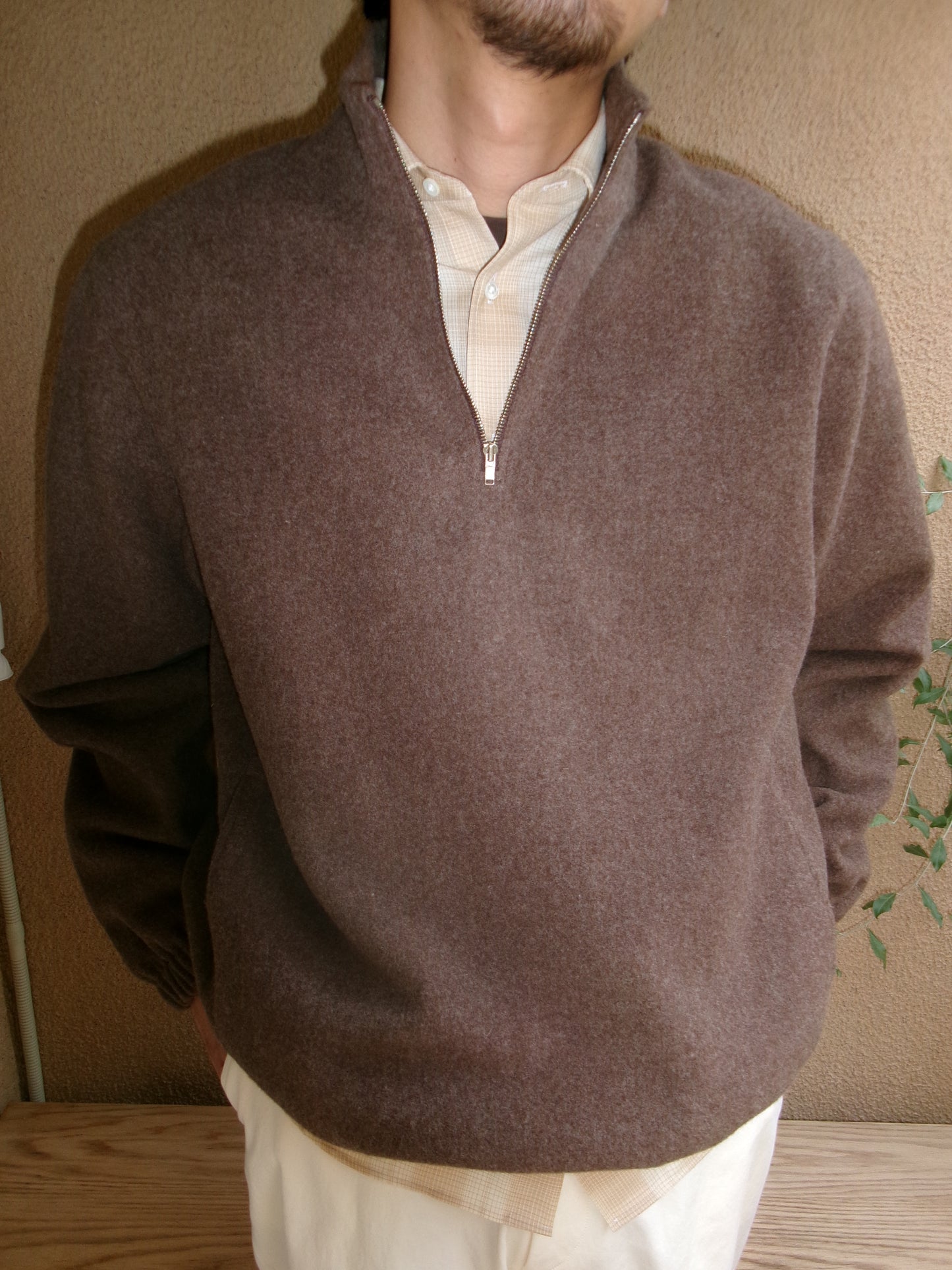 FUJI BRUSHED WOOL PULLOVER(BROWN)
