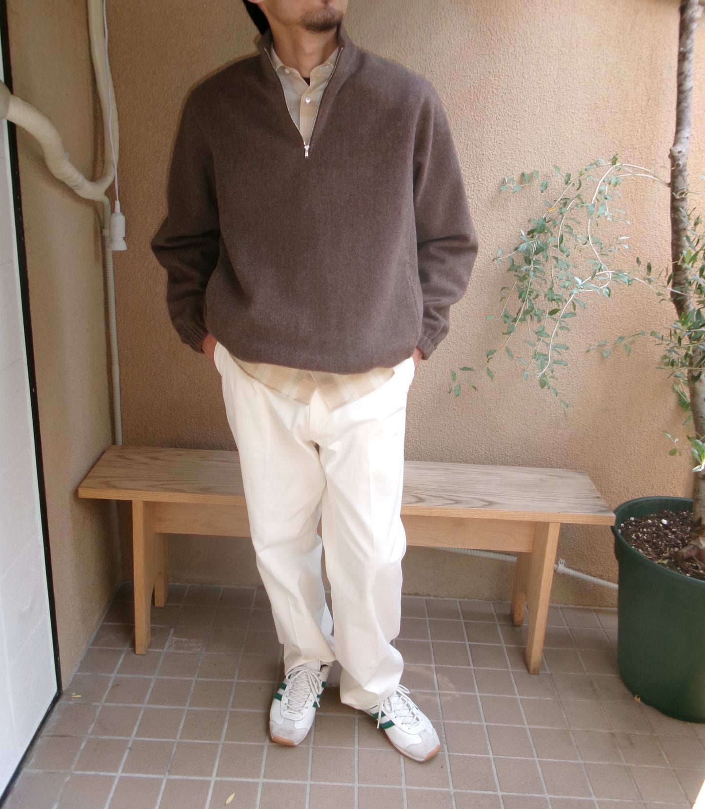 FUJI BRUSHED WOOL PULLOVER(BROWN)