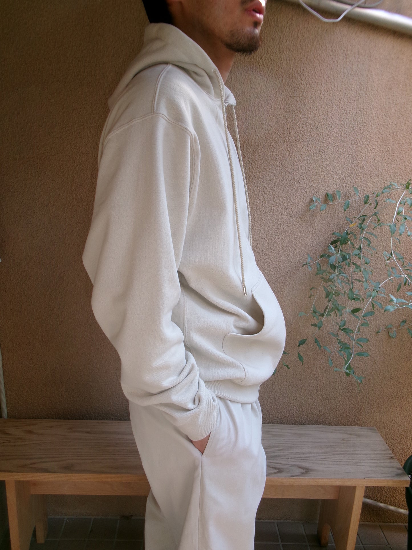 FUJI COTTON ZIP UP HOODIE(IVORY)