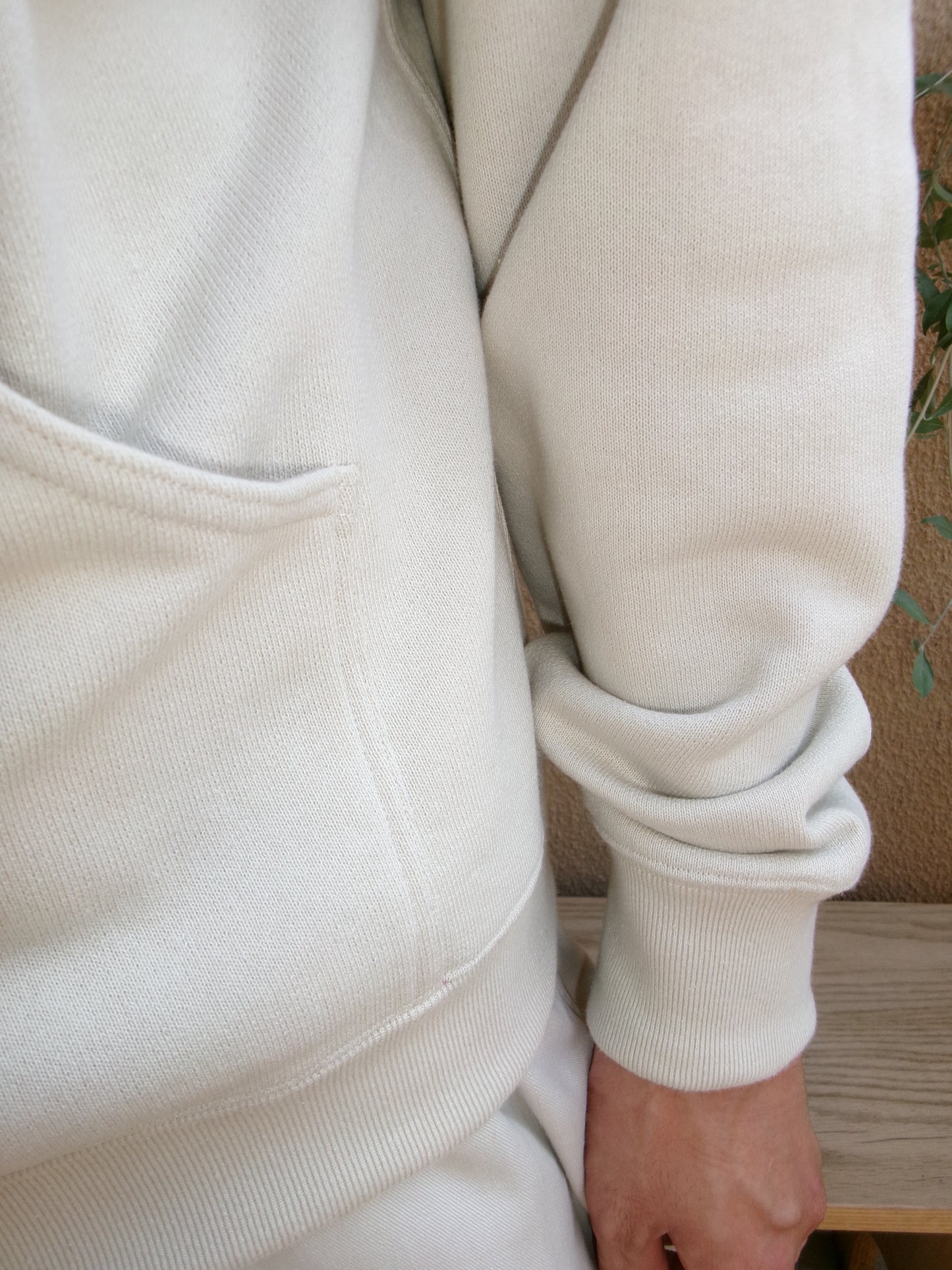 FUJI COTTON ZIP UP HOODIE(IVORY)