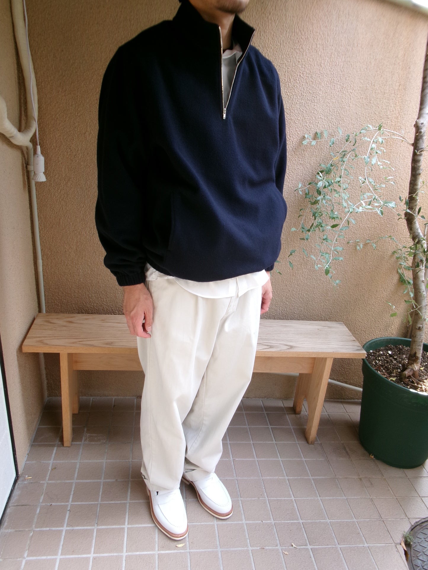 FUJI BRUSHED WOOL PULLOVER(NAVY)