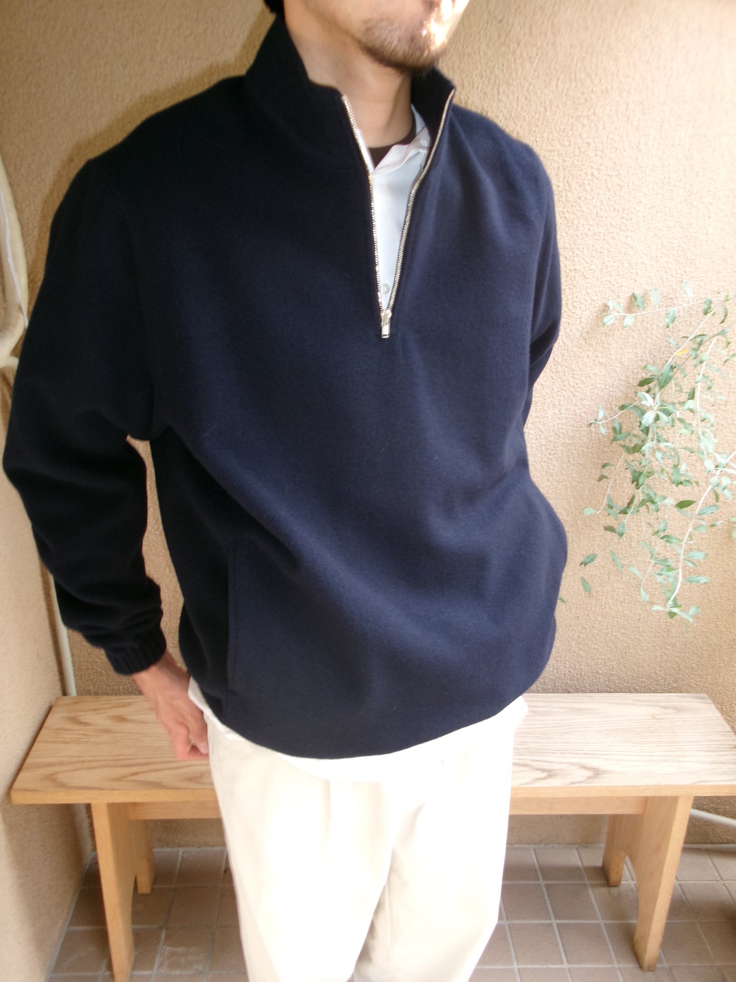 FUJI BRUSHED WOOL PULLOVER(NAVY)