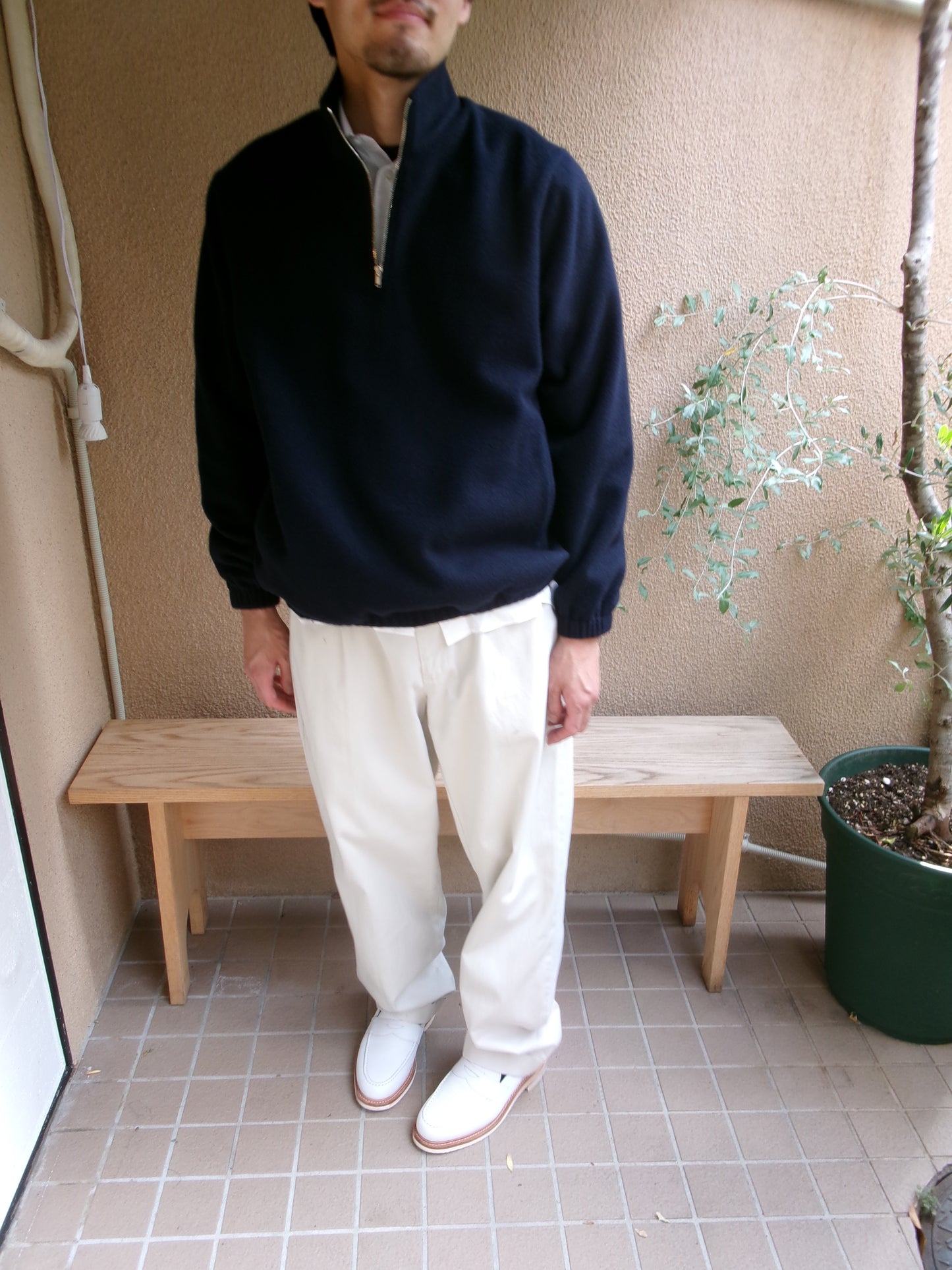 FUJI BRUSHED WOOL PULLOVER(NAVY)