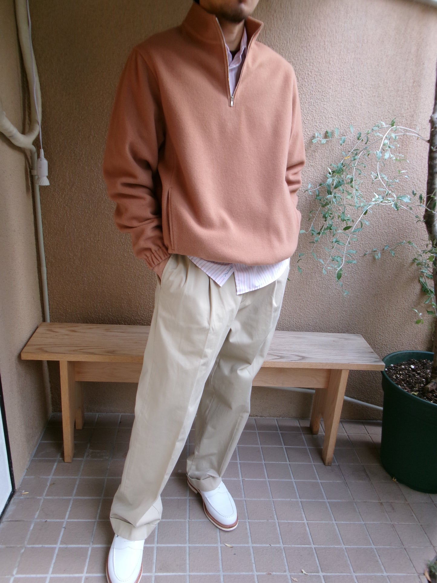 FUJI BRUSHED WOOL PULLOVER(ORANGE)