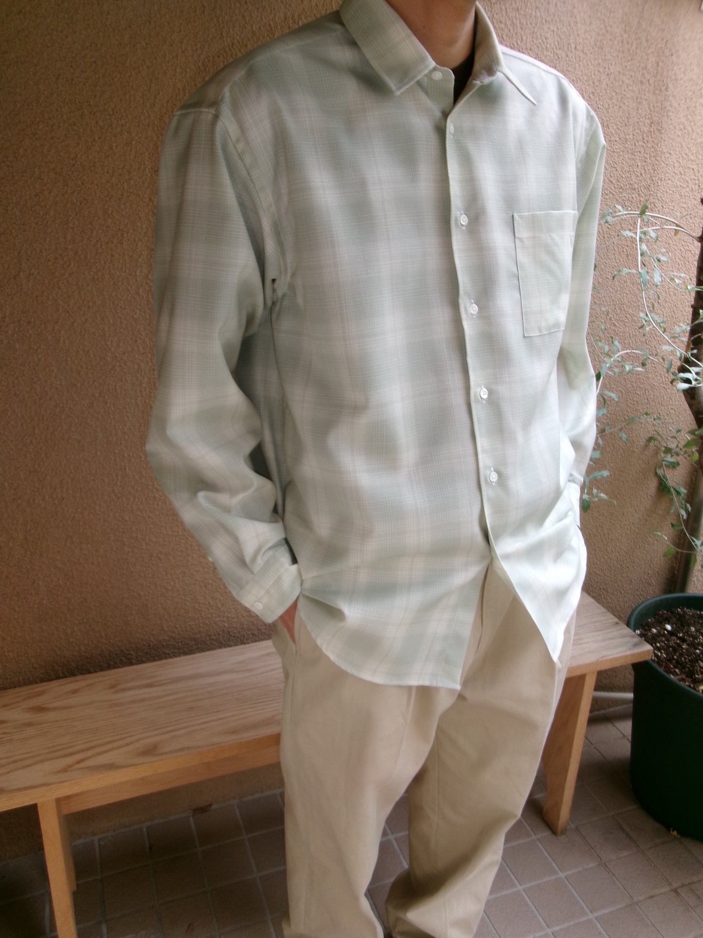 FUJI WOOL CHECK STANDARD SHIRT(GREEN)