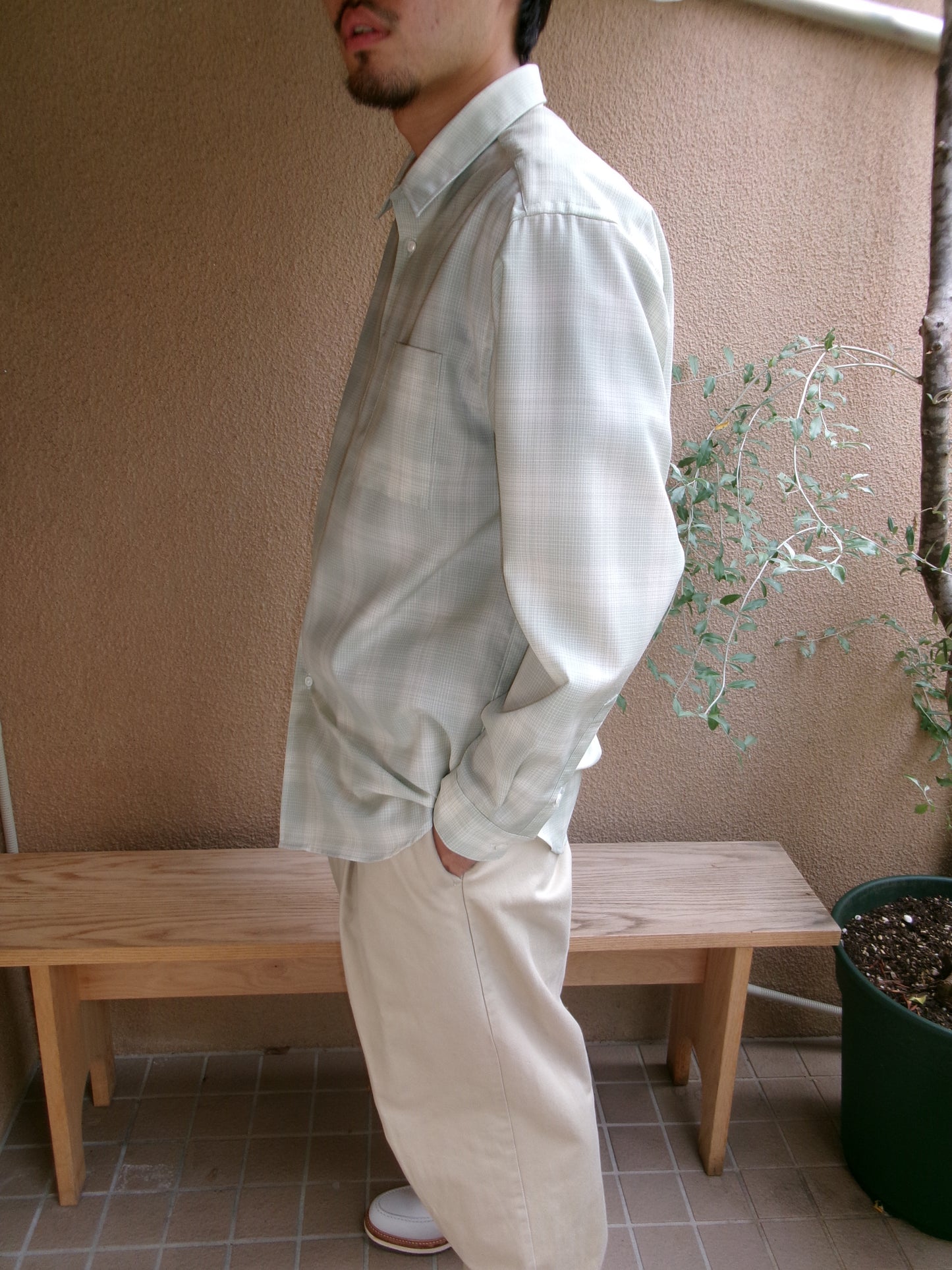FUJI WOOL CHECK STANDARD SHIRT(GREEN)