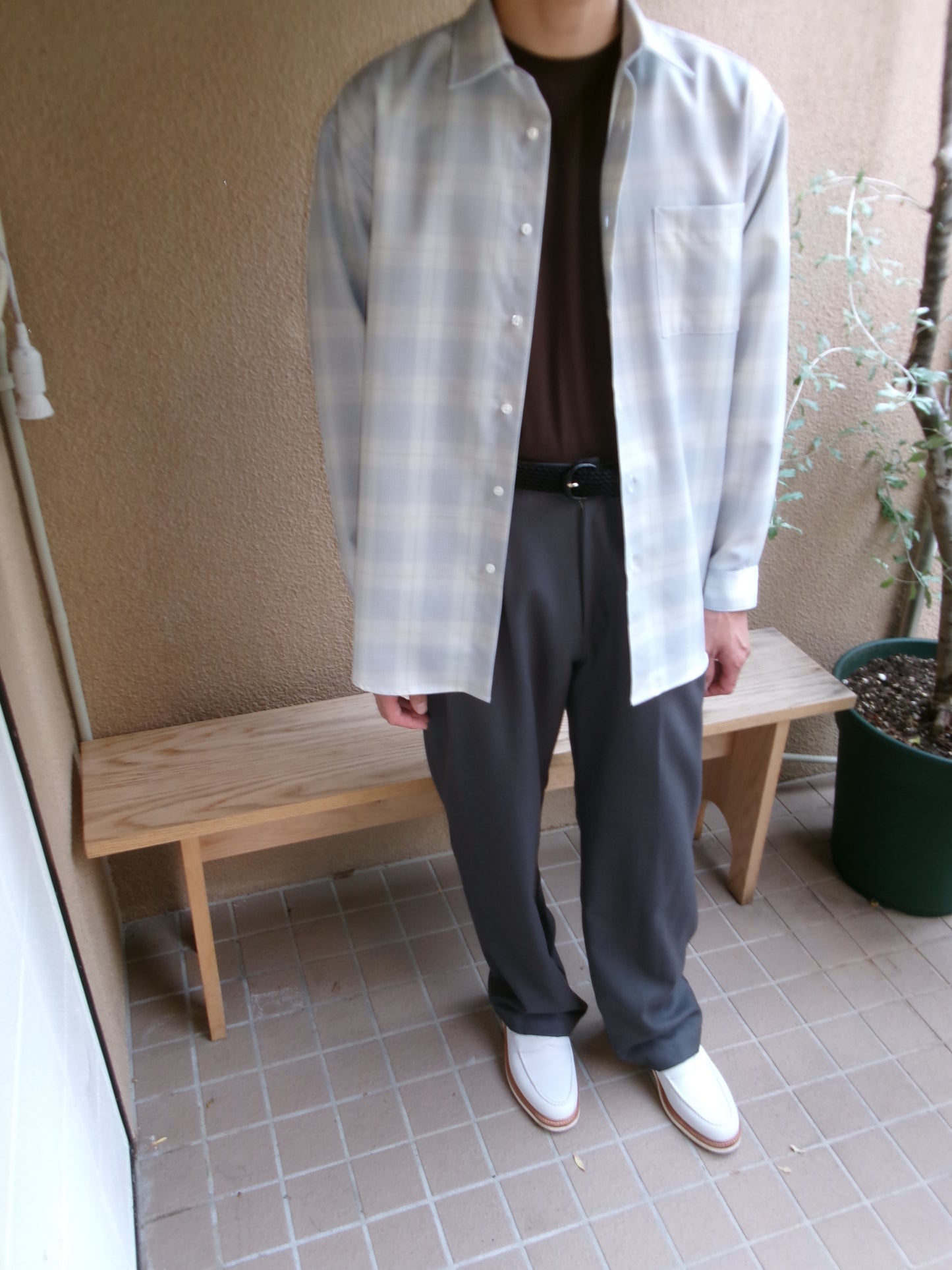 FUJI WOOL CHECK STANDARD SHIRT(BLUE)