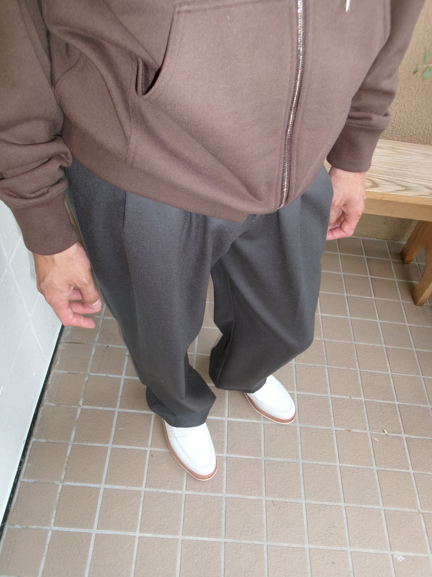 FUJI COTTON ZIP UP HOODIE(BROWN)