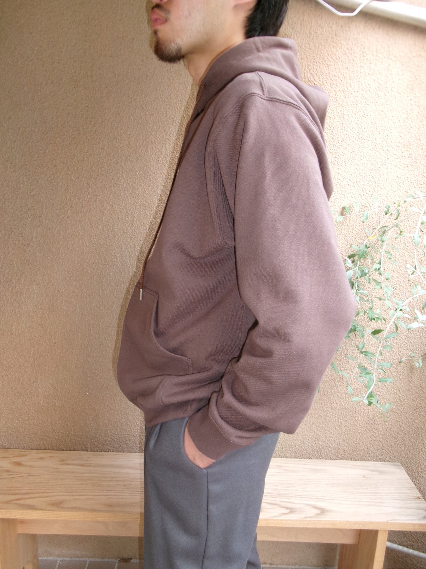 FUJI COTTON ZIP UP HOODIE(BROWN)
