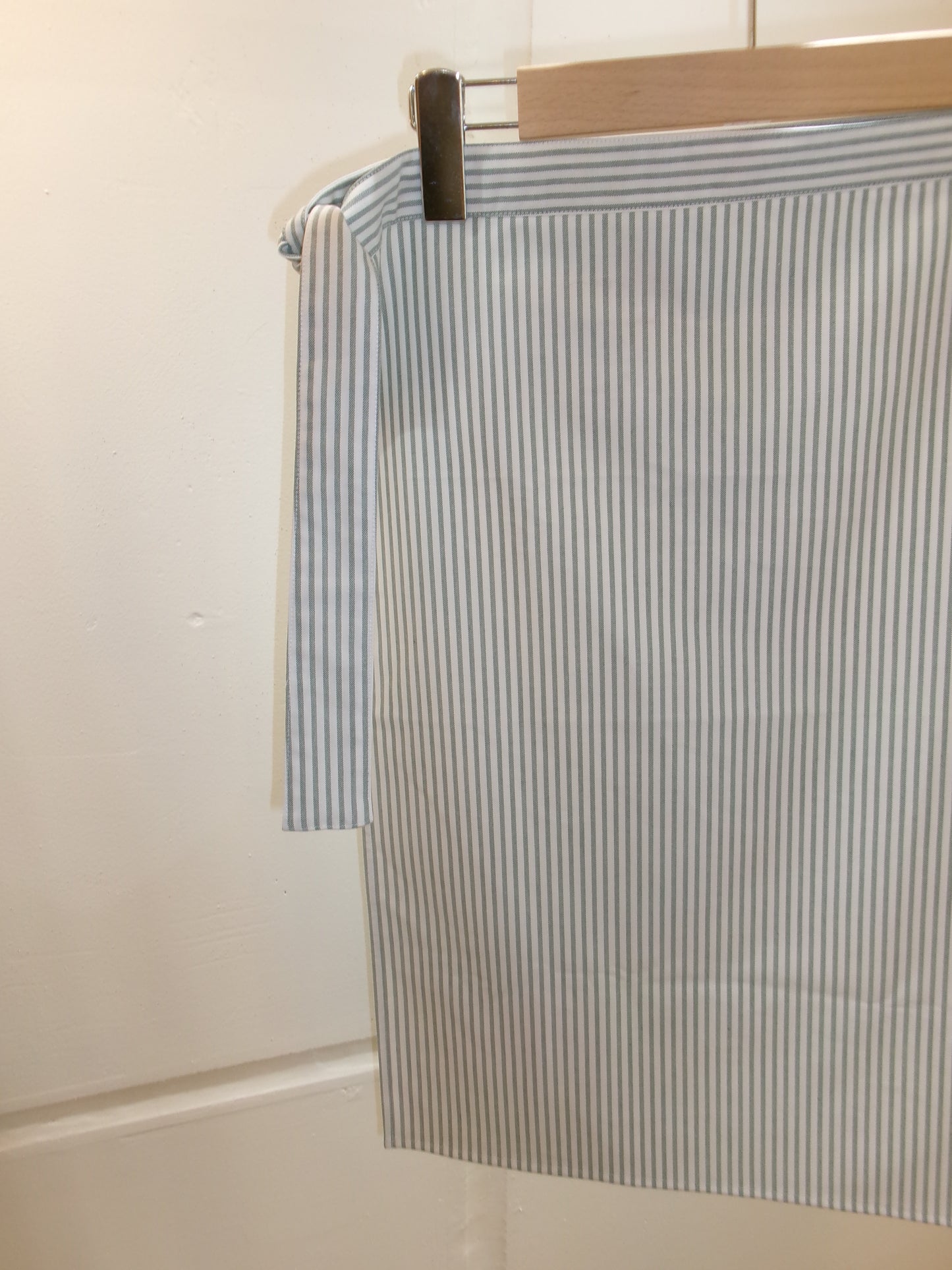 FUJI OXFORD COTTON STRIPE WRAP SKIRT