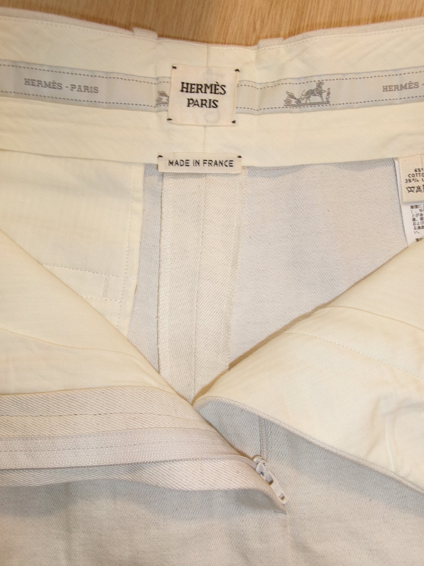 Hermès by Martin Margiela Cotton Linen Tailored Shorts