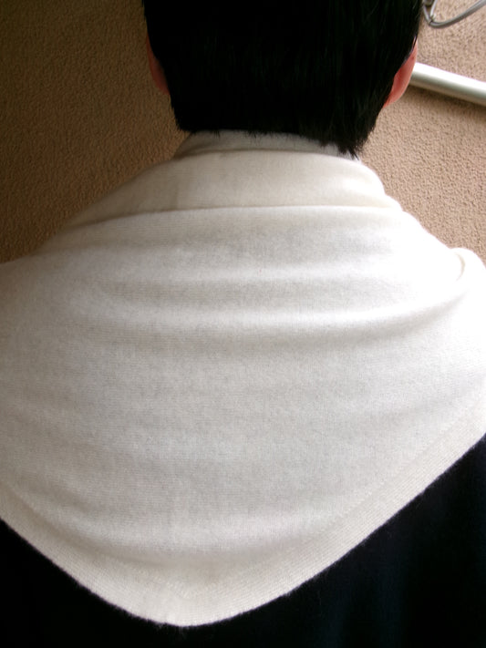 FUJI WHITE CASHMERE SCARF-WHITE-