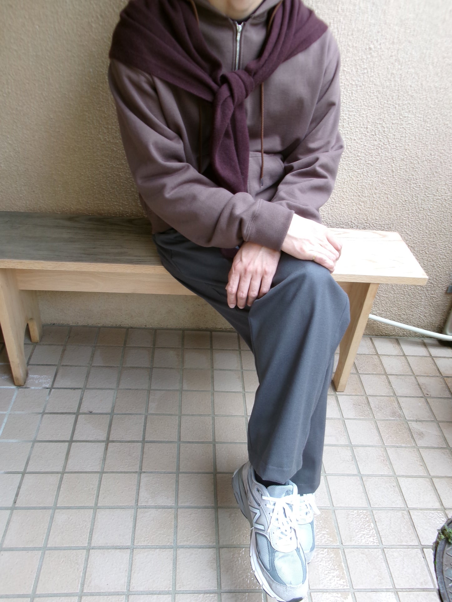FUJI COTTON ZIP UP HOODIE(BROWN)