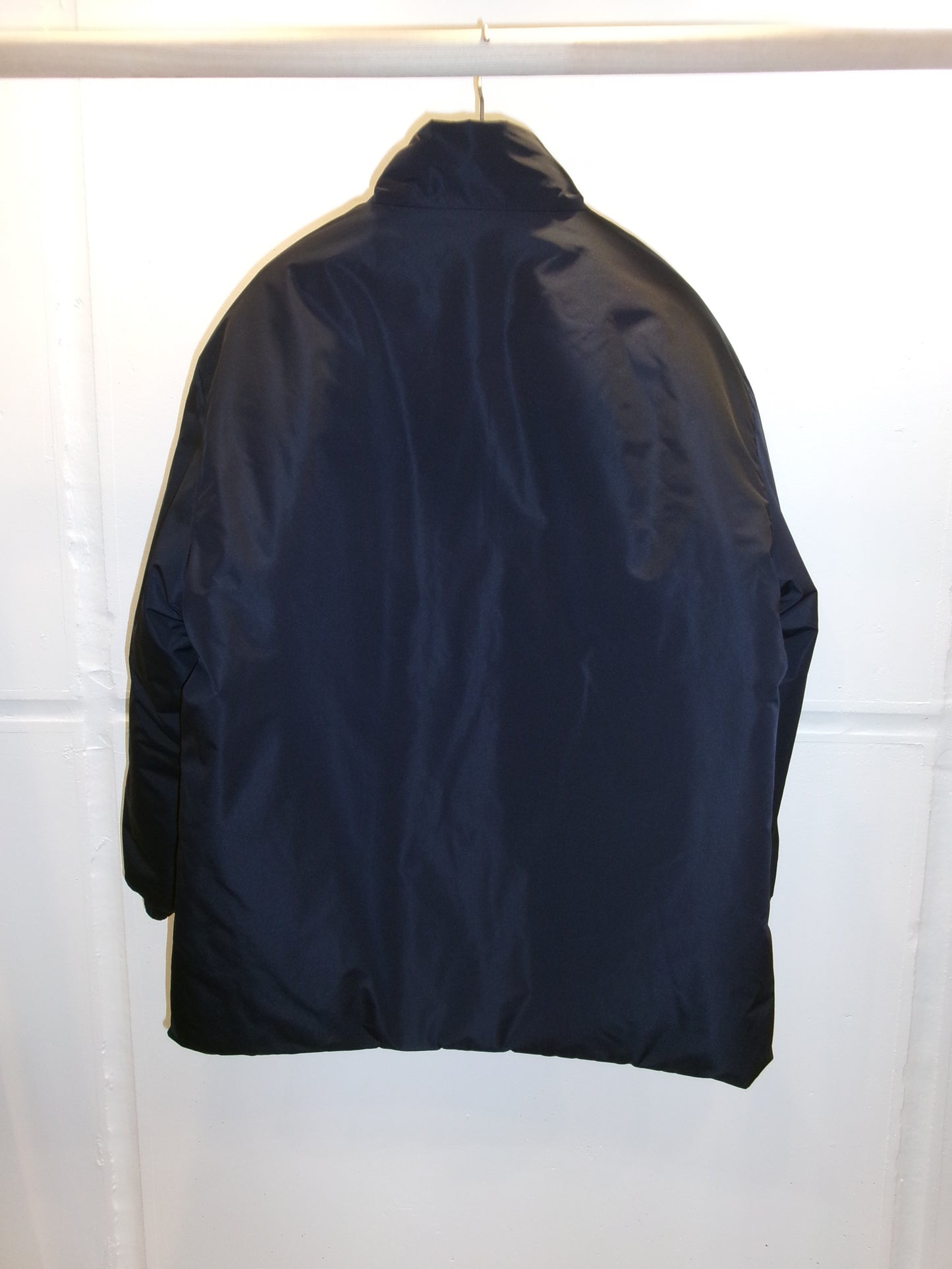 FUJI SILK POLYESTER PADET JACKET-NAVY-