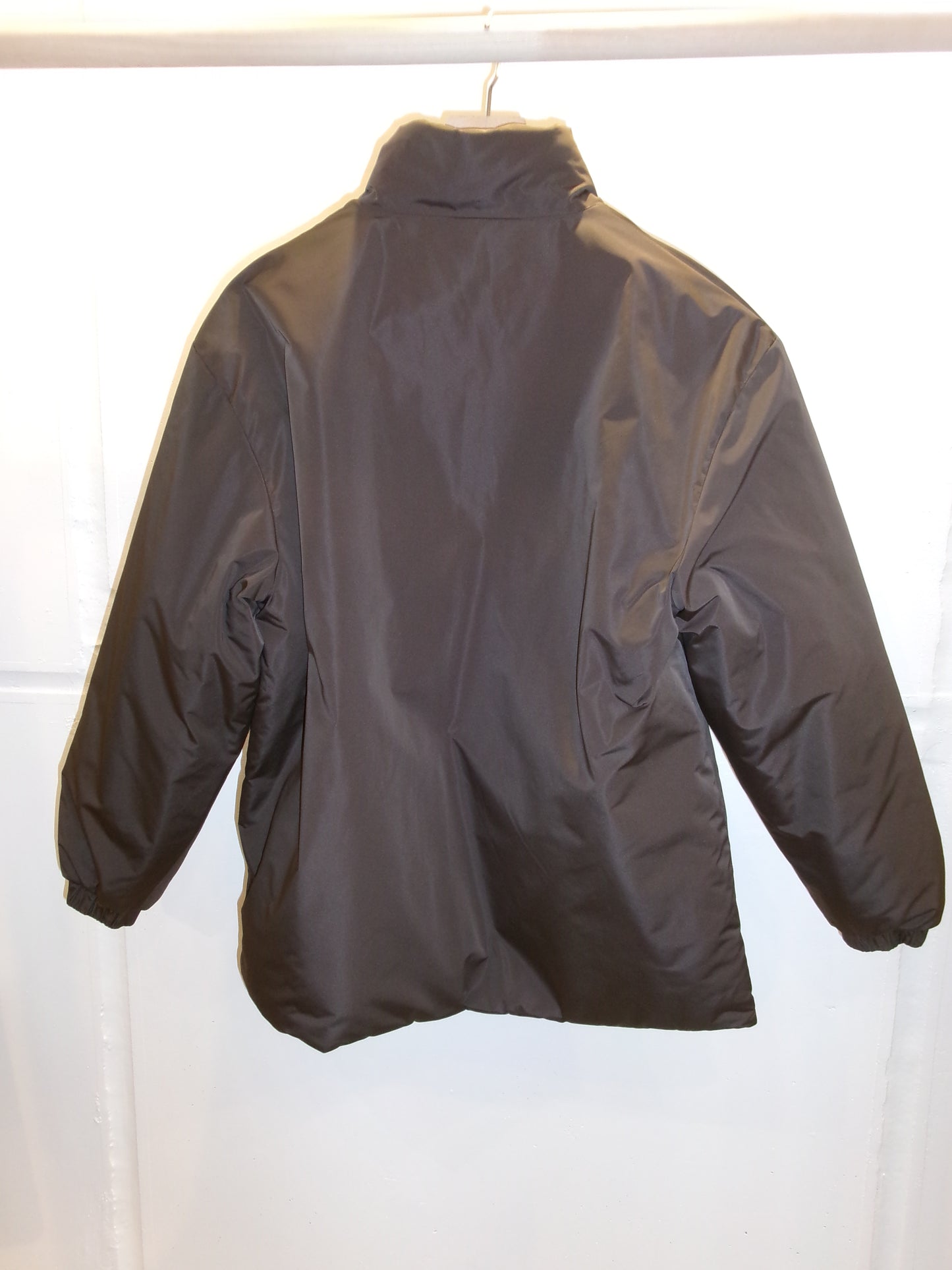 FUJI SILK POLYESTER PADET JACKET-BROWN-