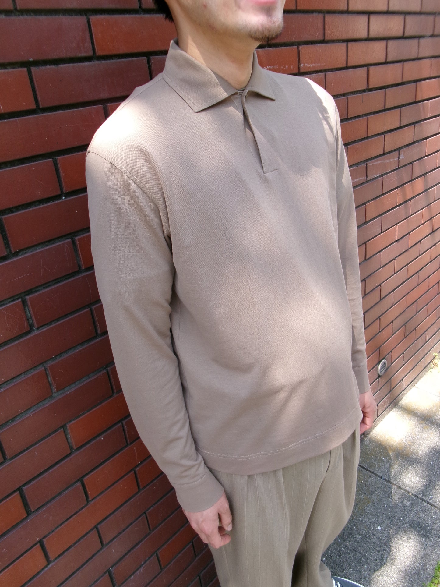 Cale Supima Kanoko One Button Long Sleeve -Ivory-