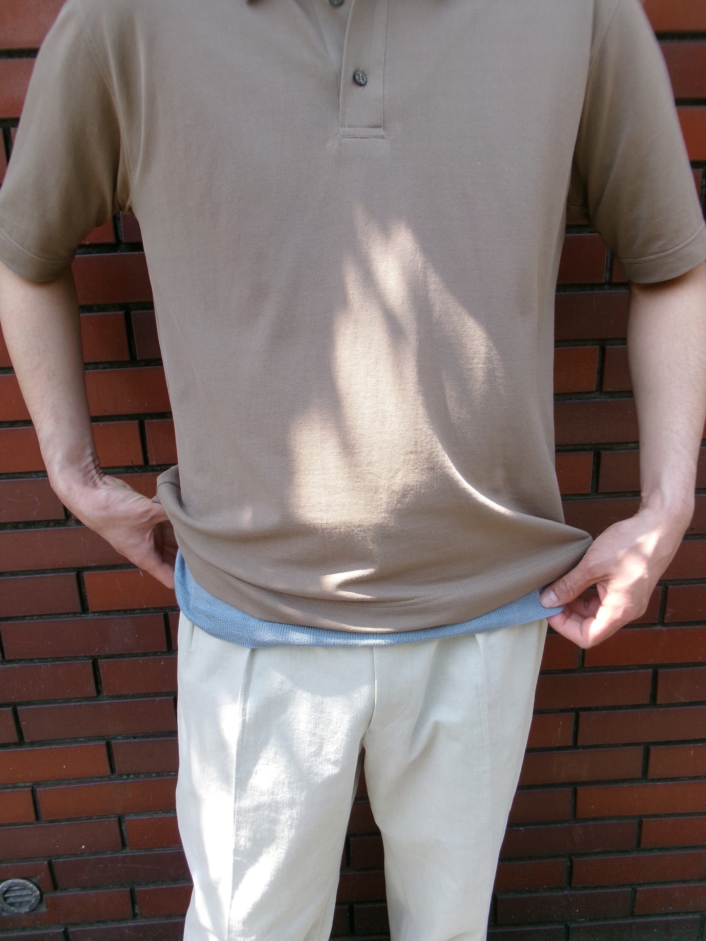 Cale Supima Kanoko One Button Polo