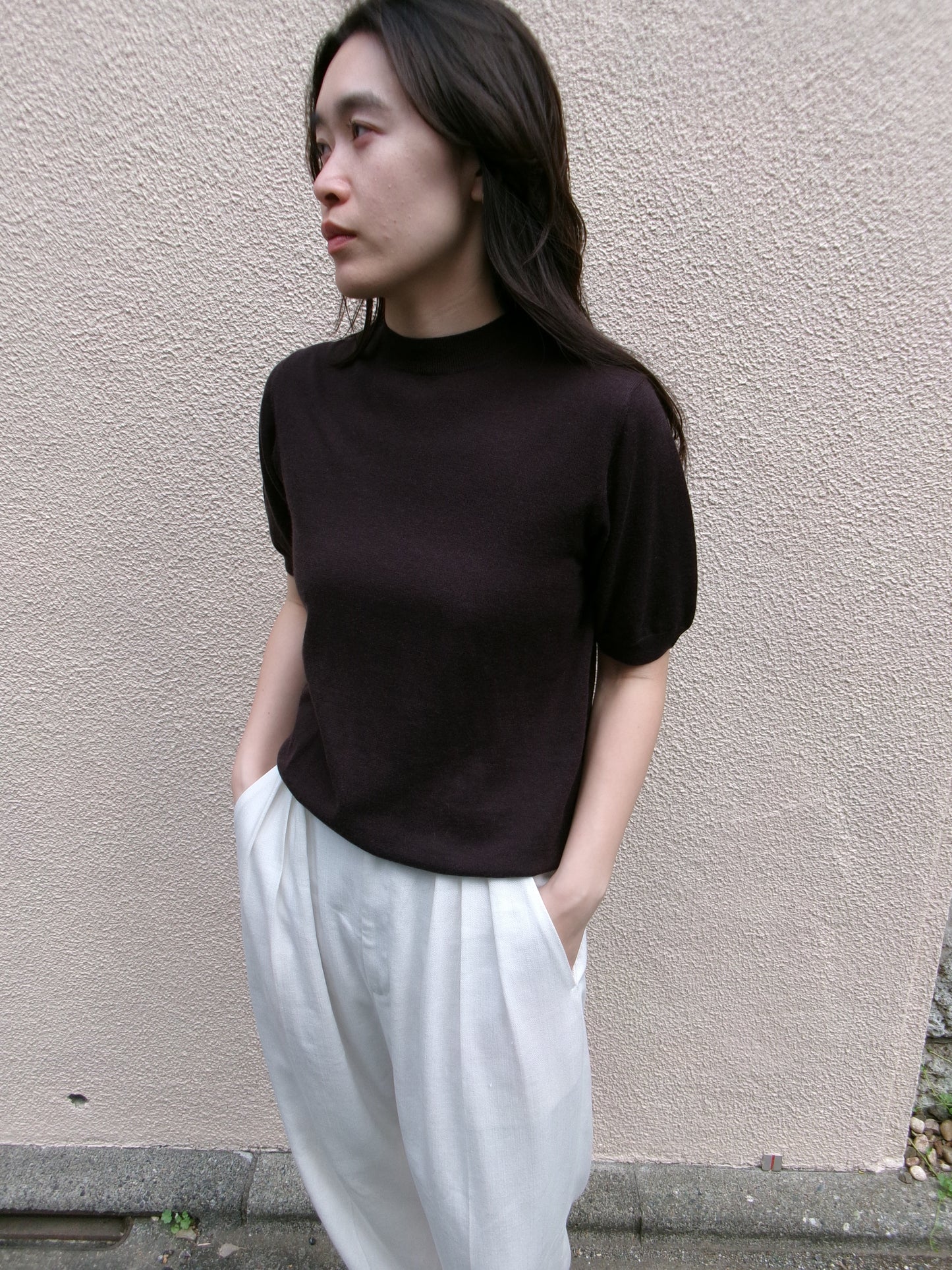 FUJI SILK CASHMERE S/S KNIT-Women-