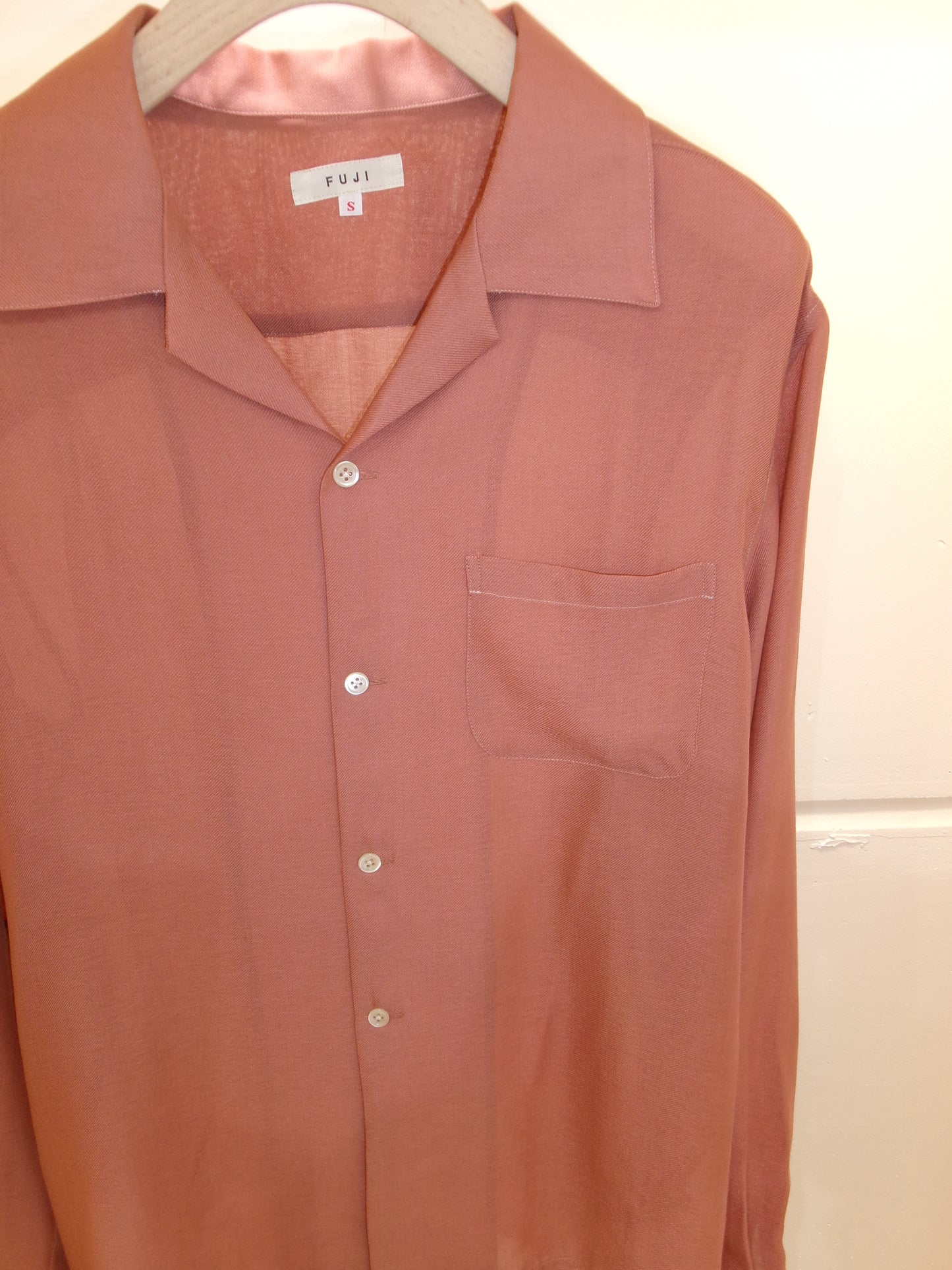 FUJI OPEN COLLAR SHIRT -orange-
