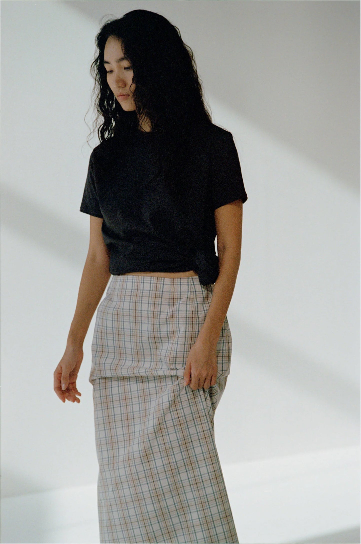 FUJI COTTON CHECK SKIRT