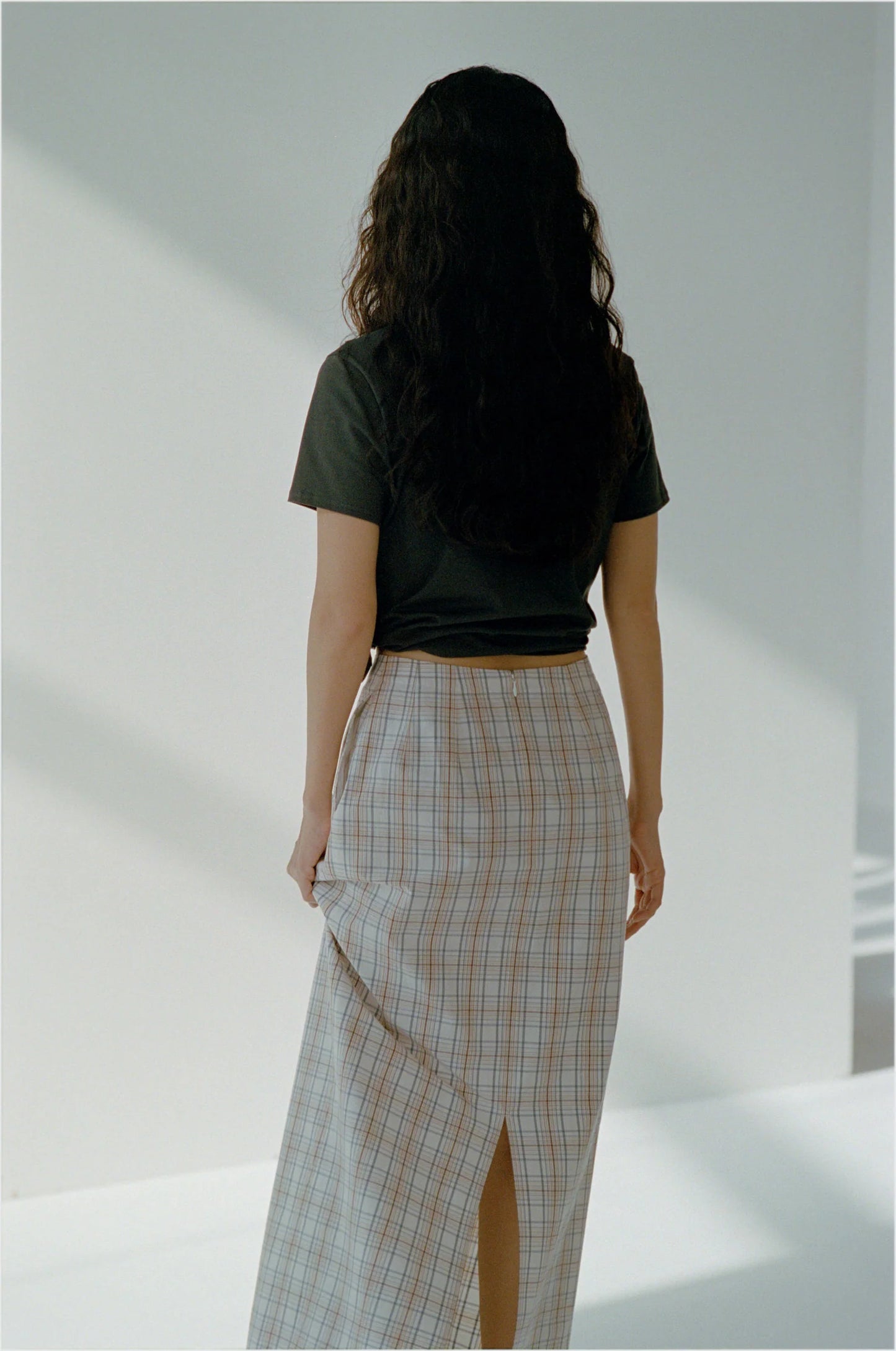 FUJI COTTON CHECK SKIRT