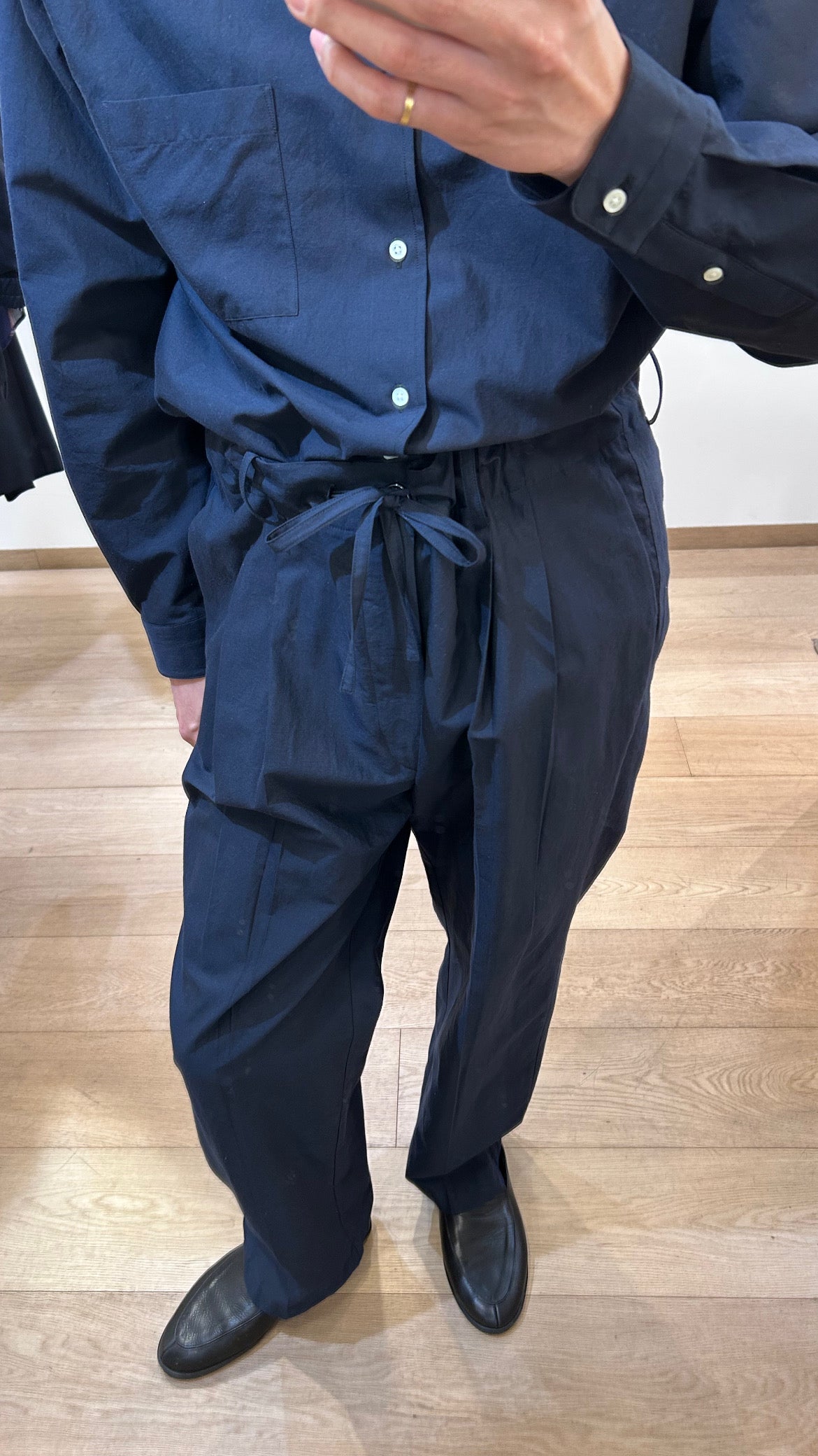FUJI COTTON SILK BELTLESS PANTS