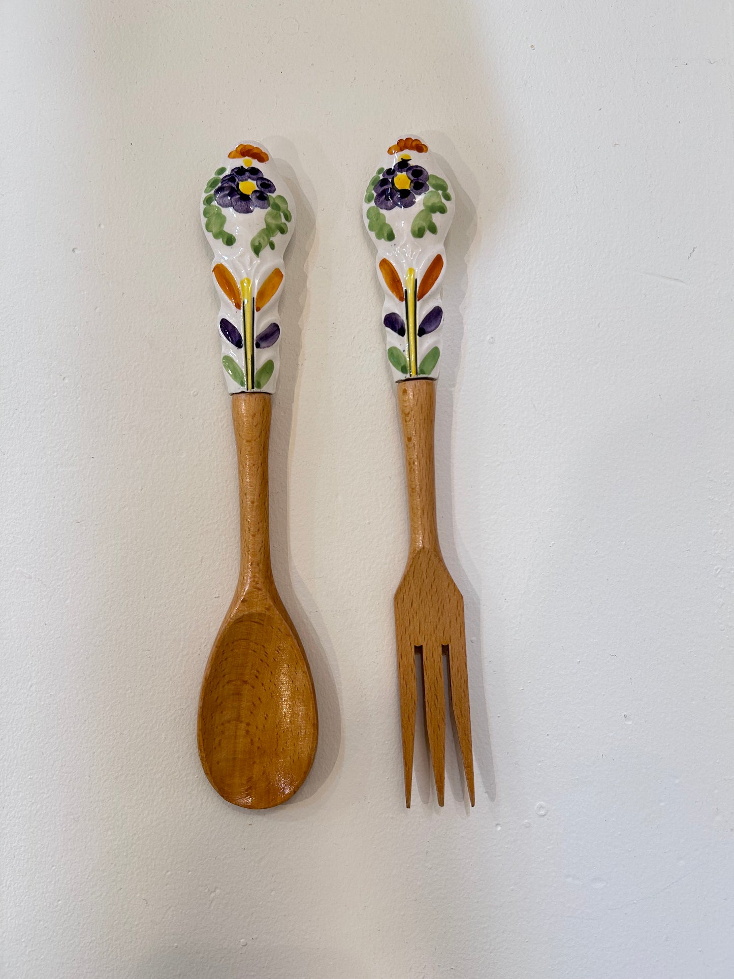 flower wood cutlery-multi color-