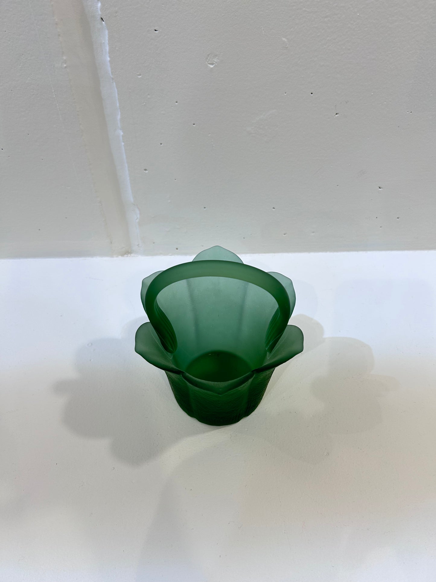 Green Glass Flower Object