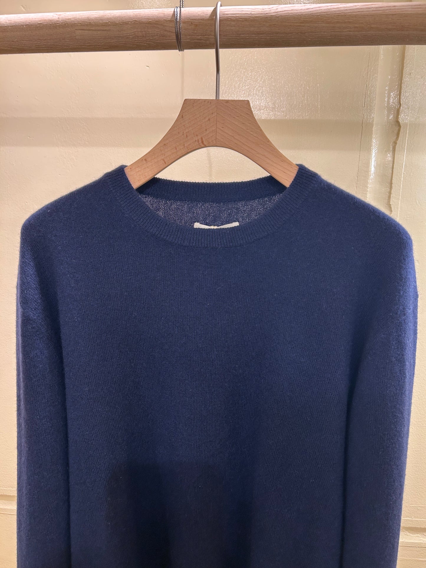 FUJI CASHMERE CREW NECK KNIT -Navy-