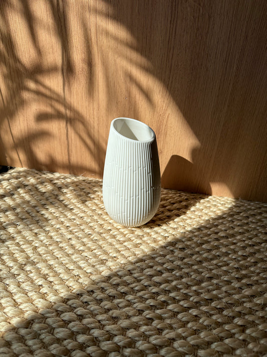 white line flower vase