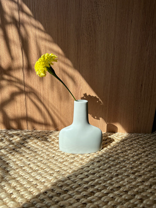 White flower vase
