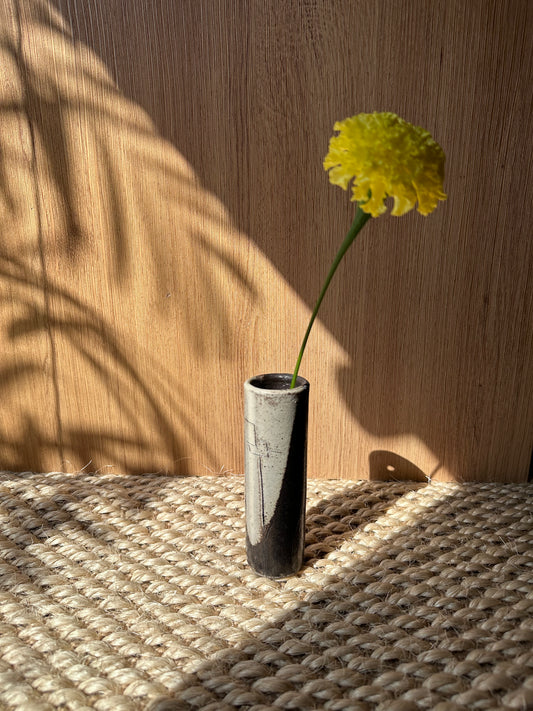black white ceramic vase