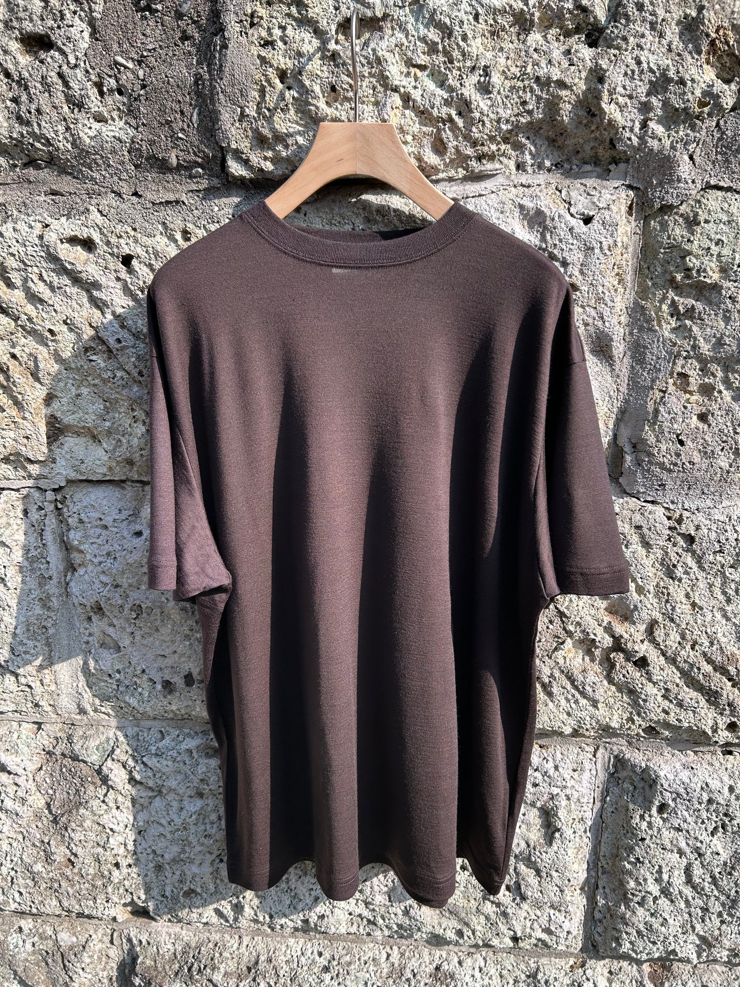 FUJI WOOL S/S T-SHIRT -Brown-
