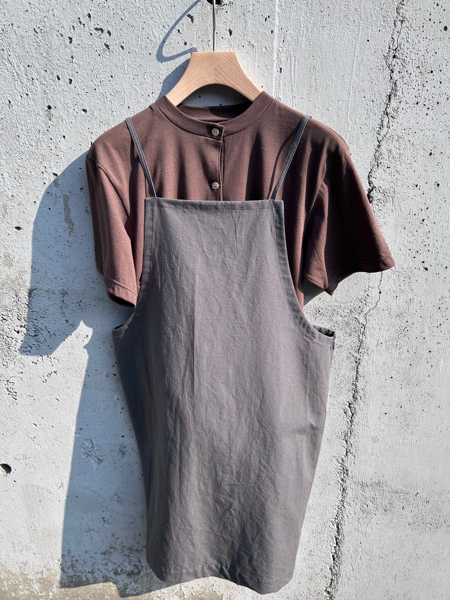 FUJI COTTON LINEN ONEPIECE -Gray-