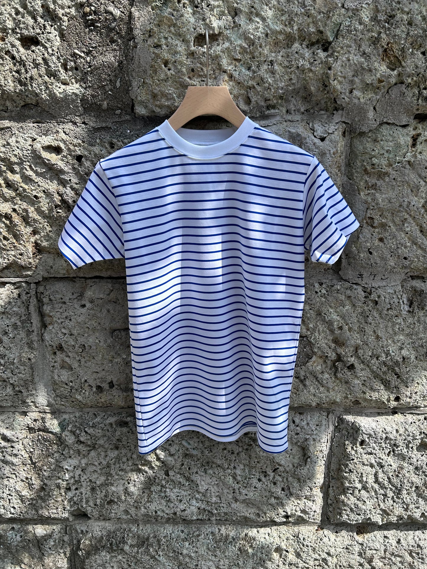 FUJI SUPIMA COTTON BORDER S/S T-SHIRTS / femme