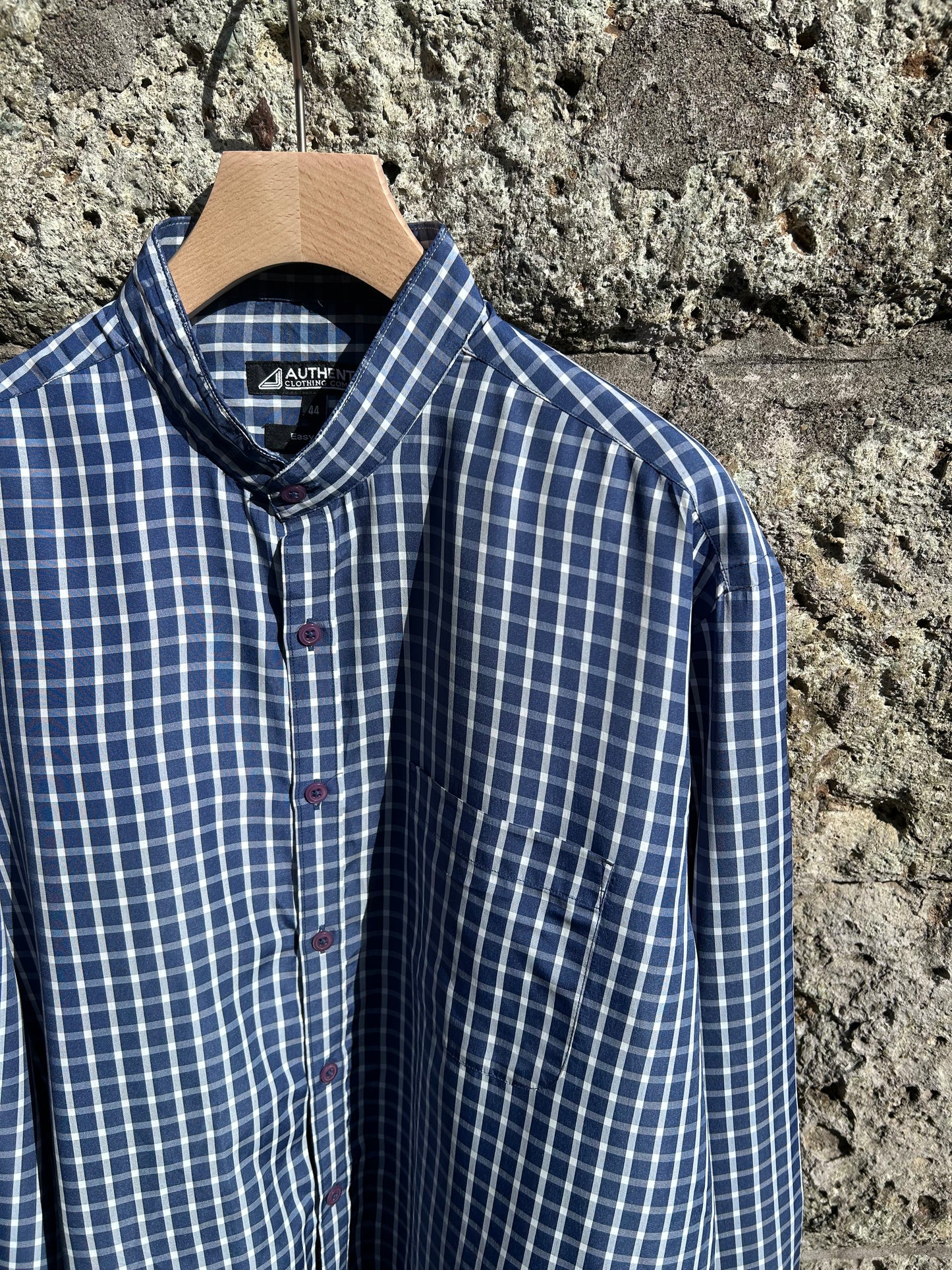 Blue gingham check shirt