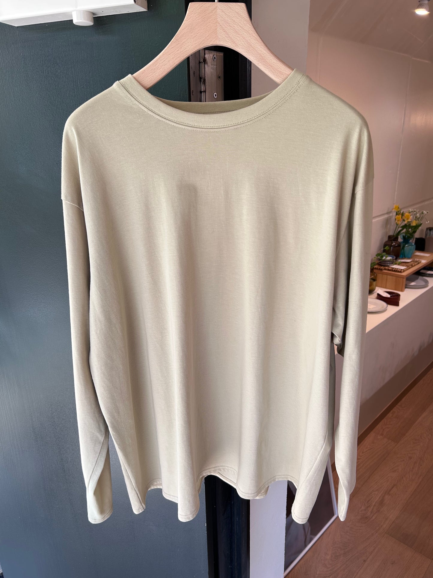 FUJI Pure cotton L/S ZEN T-shirt(sand)