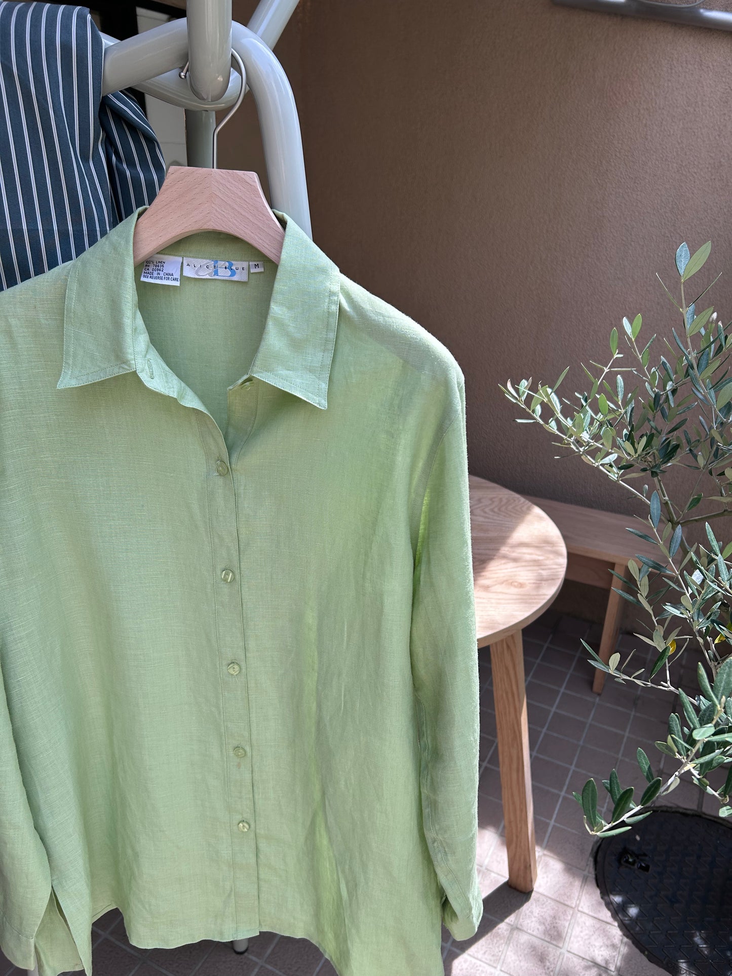 Green linen shirt