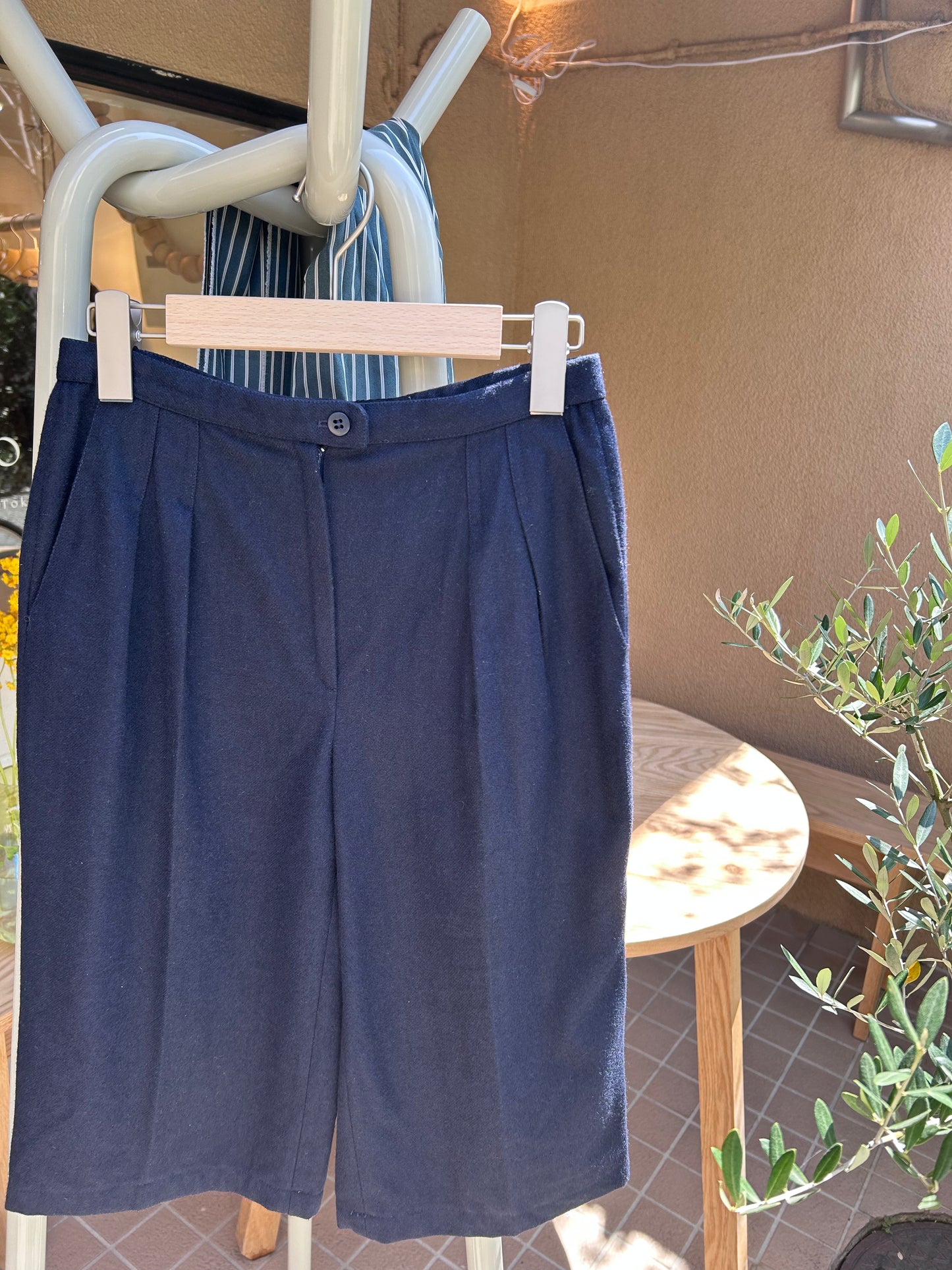 Navy wool shorts