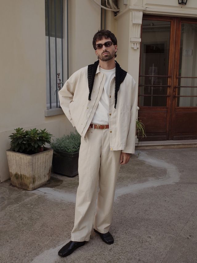 Ernie Palo Open Work Knit Scarf -Black-