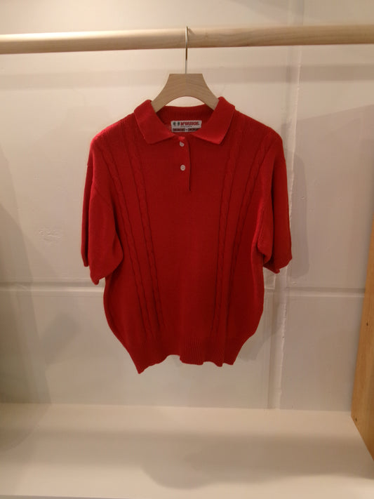 Red short sleeve knit